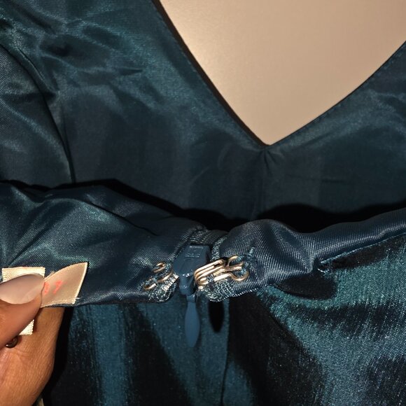 NWT Luxxel Teal Shimmer Mini Dress - Size Medium - Picture 3 of 6